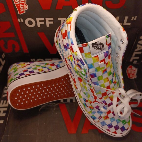 Vans Comfycush Sk8-Hi Tie Dye Checker White Size US 12 Men New VN0A3WMCWWX - Picture 2 of 12